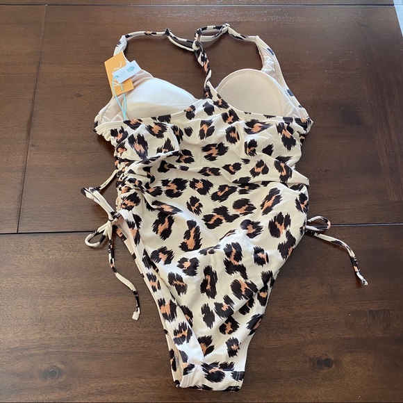 Tortoise Ring 1Pc Swimsuit Animal Cheetah Print - Picture 3 of 9